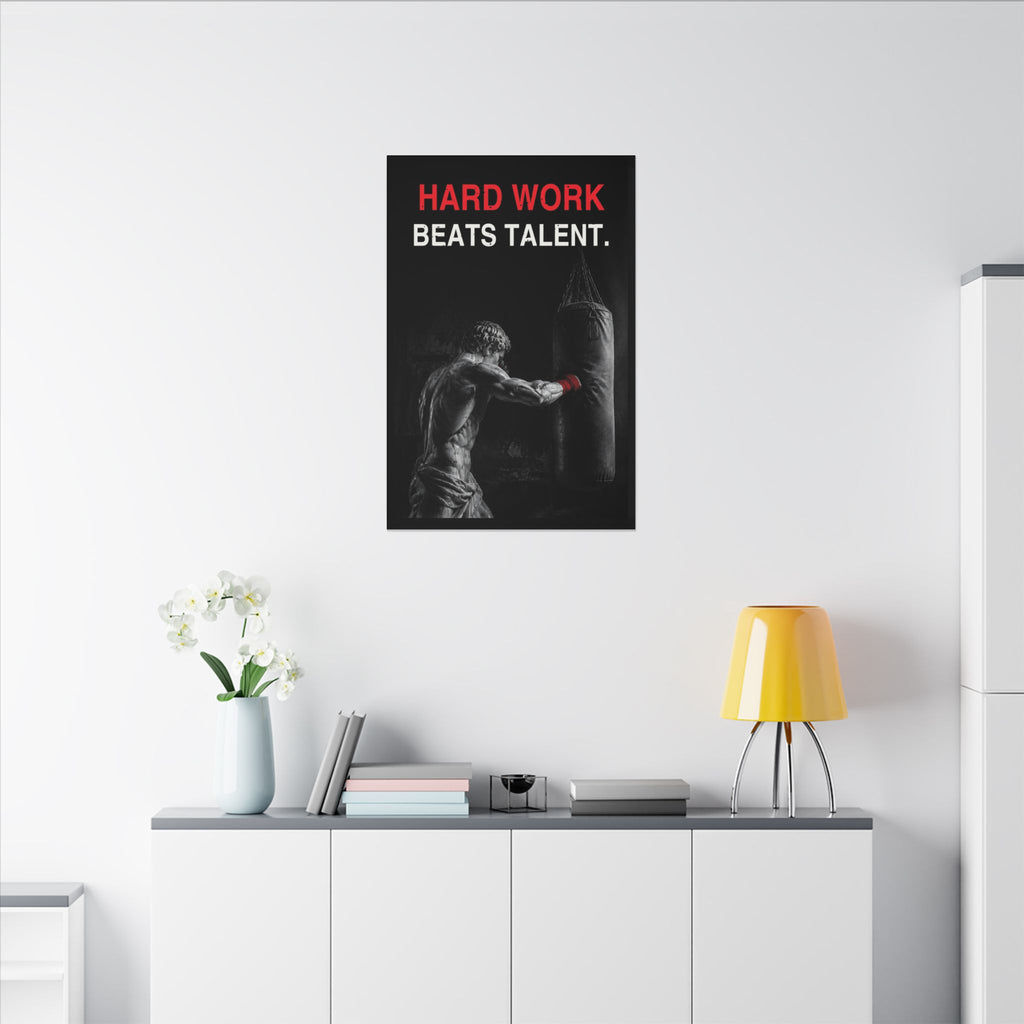 Hard Work Beats Talent - Boxing Wall Art | Canvas