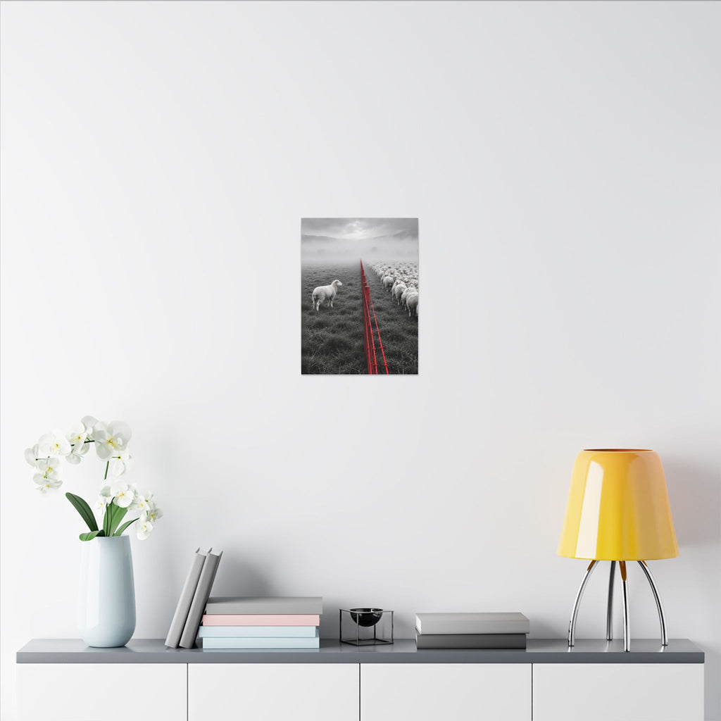 Lone Lamb - Black and White Wall Art | Canvas