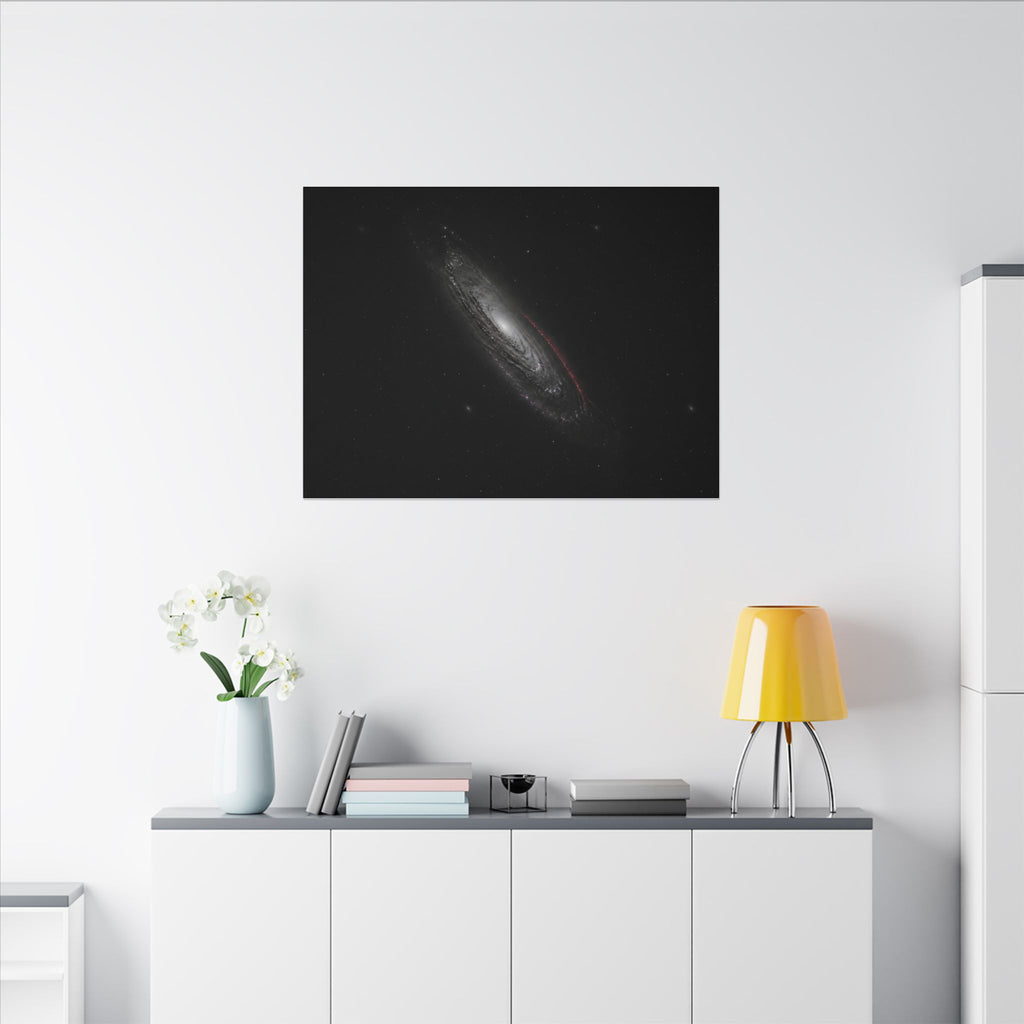 Crimson Orbit - Space Wall Art | Canvas (Landscape)
