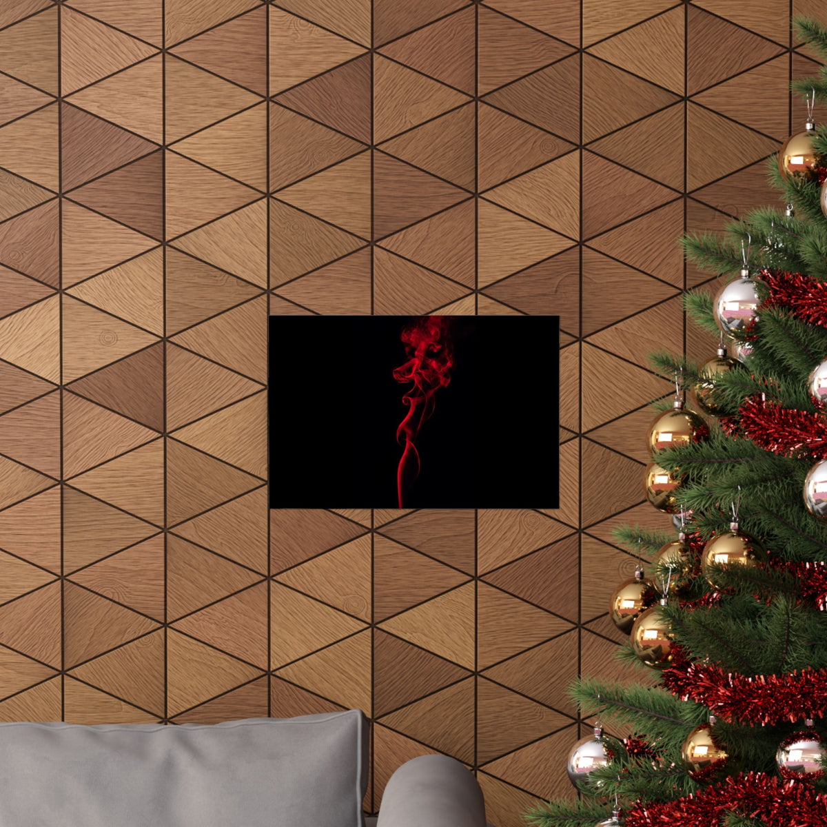Red Smoke - Wall Art With Red Color | Matte Poster (Landscape)