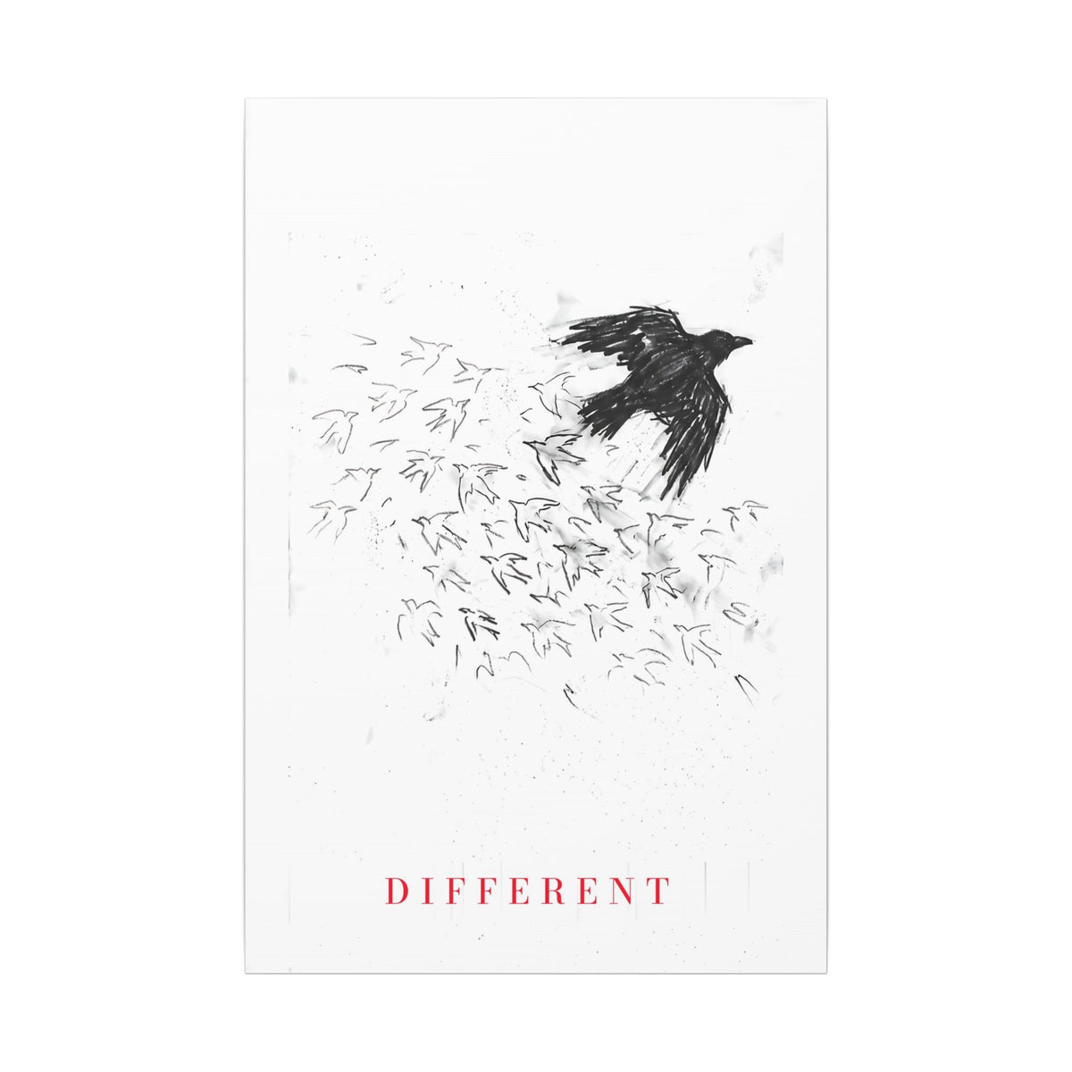 The Flock Went Left - Charcoal Wall Art | Canvas
