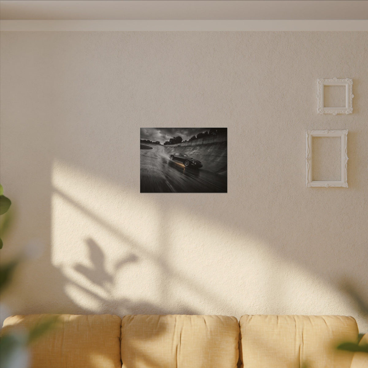 Banked in the Rain - Race Car Wall Art | Canvas (Landscape)