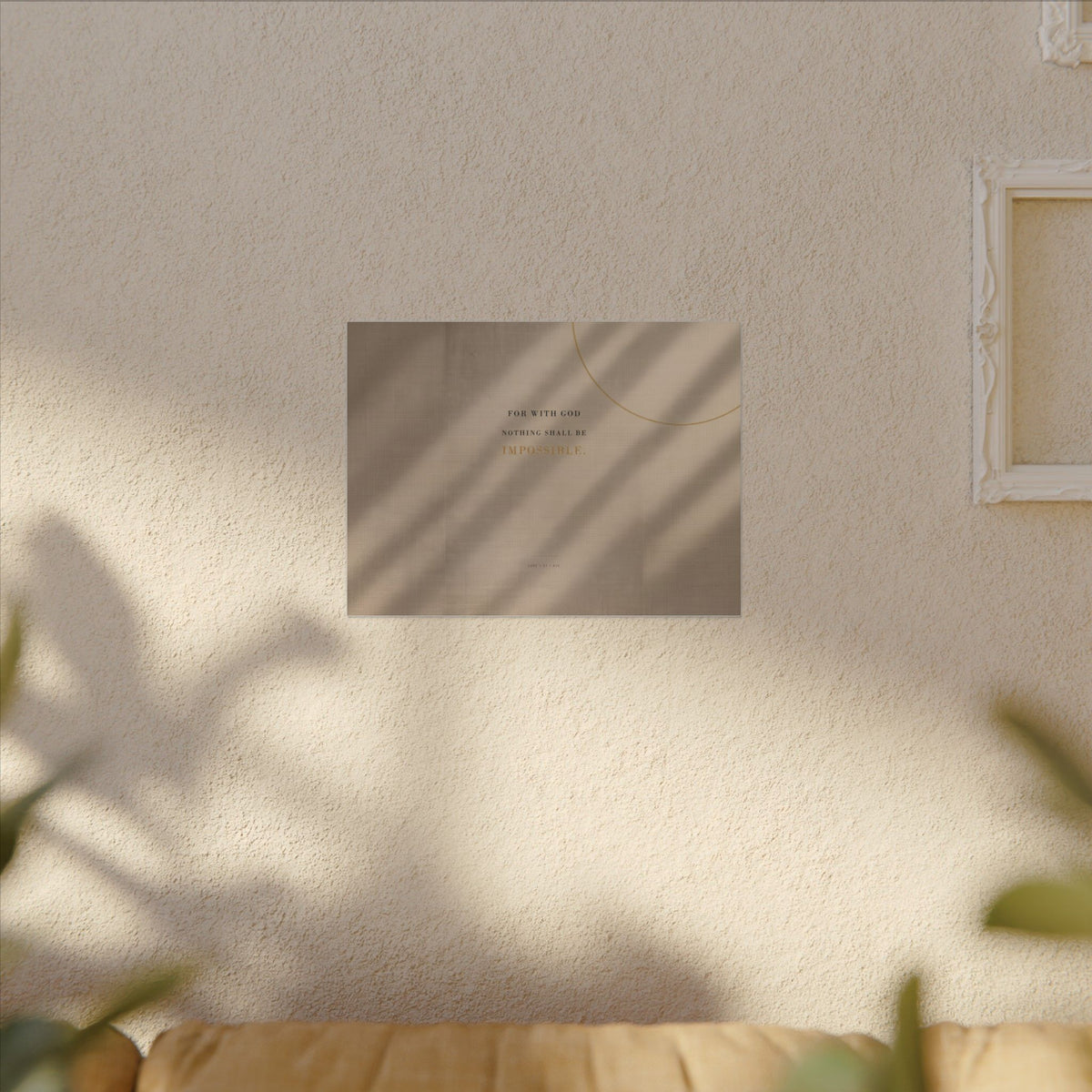 Nothing Shall Be Impossible - Luke 1:37 Bible Verse Wall Art | Canvas (Landscape)