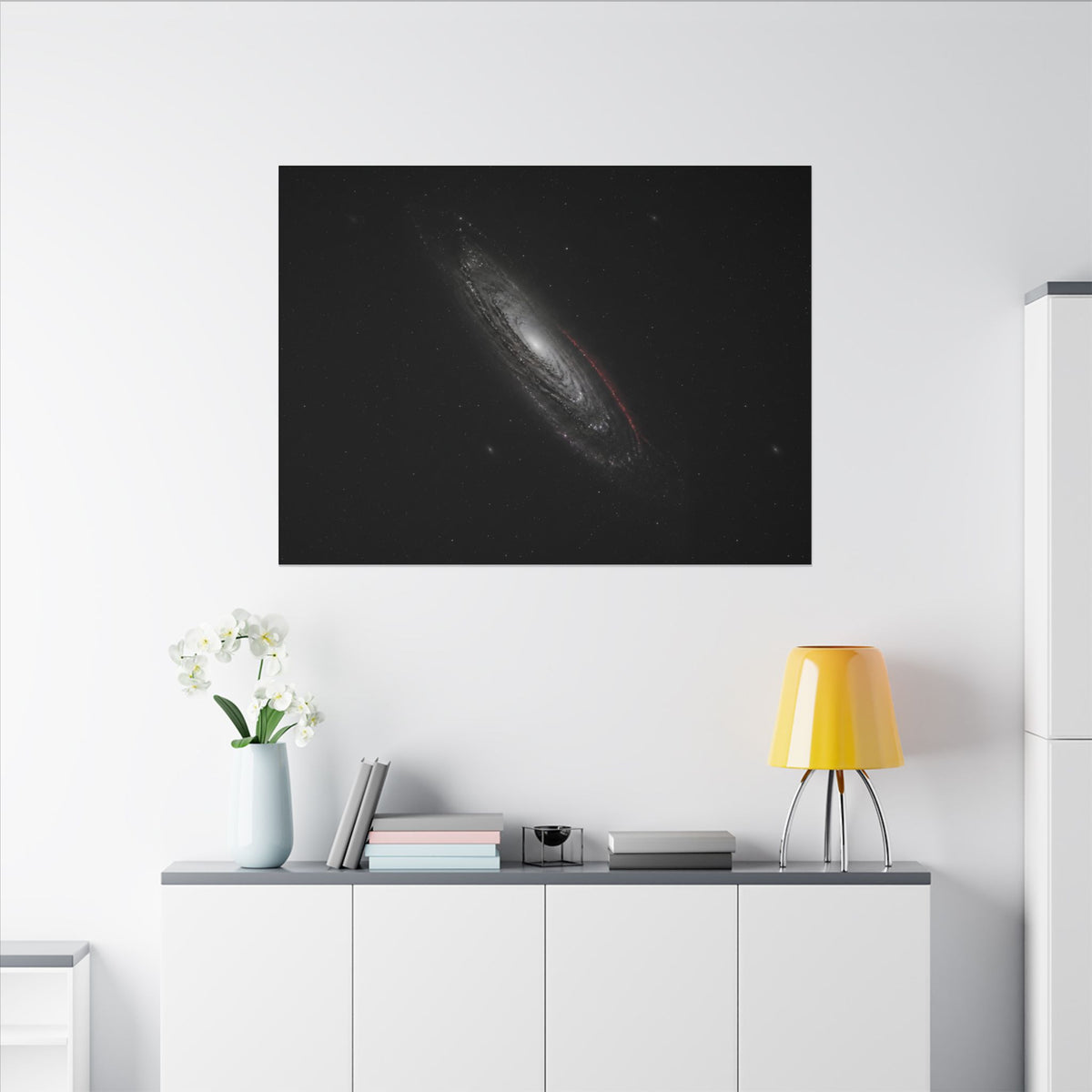 Crimson Orbit - Space Wall Art | Canvas (Landscape)