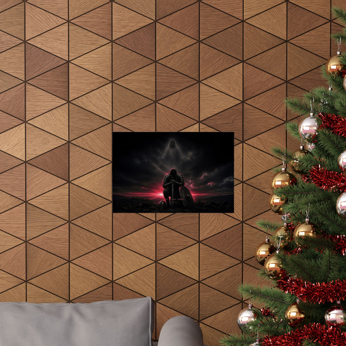 Pray, Then Stand - Armor of God Wall Art | Matte Poster (Landscape)