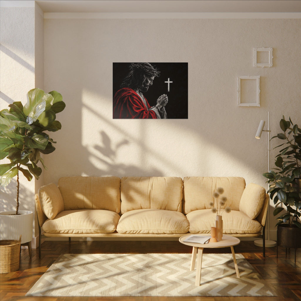 Praying Jesus - Christian Wall Art | Canvas (Landscape)
