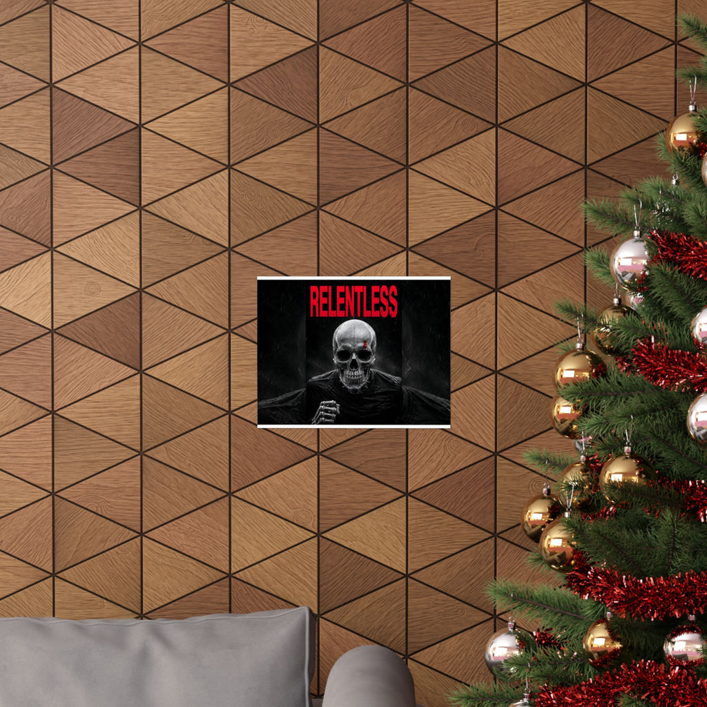 Relentless - Skull Wall Art | Matte Poster (Landscape)