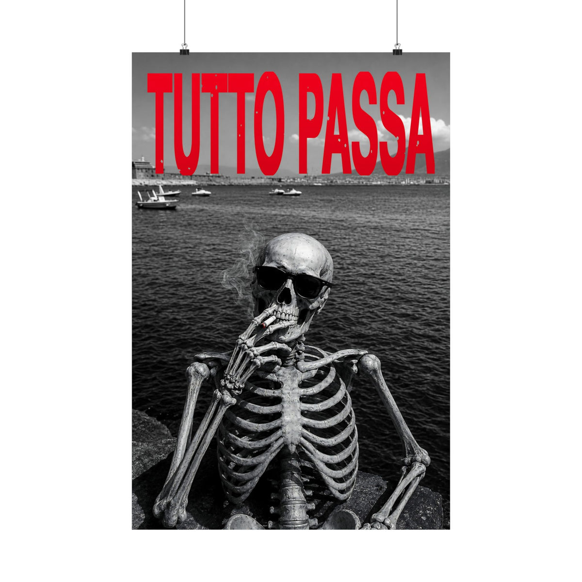 Tutto Passa - Skeleton Painting | Matte Poster