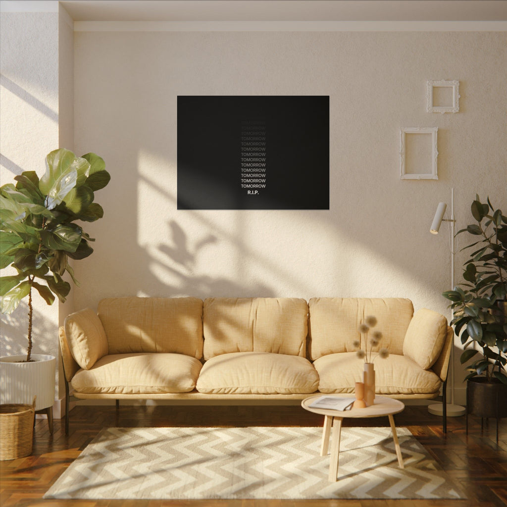 RIP Tomorrow Black - Motivational Typography Poster | Canvas (Landscape)
