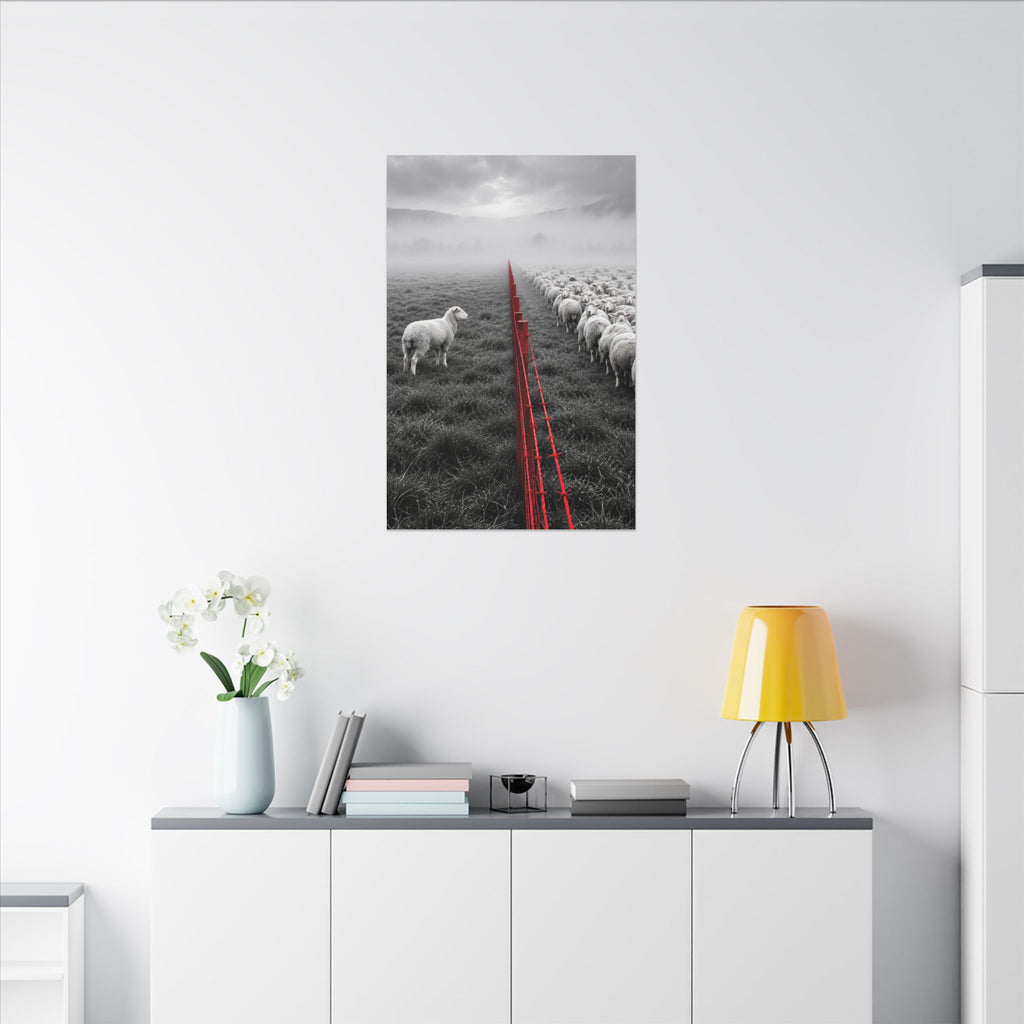 Lone Lamb - Black and White Wall Art | Canvas