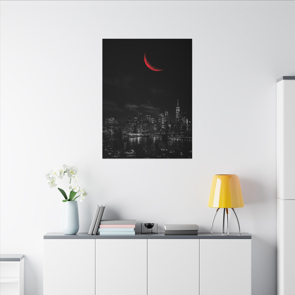 Red Crescent - Red Wall Decor | Canvas