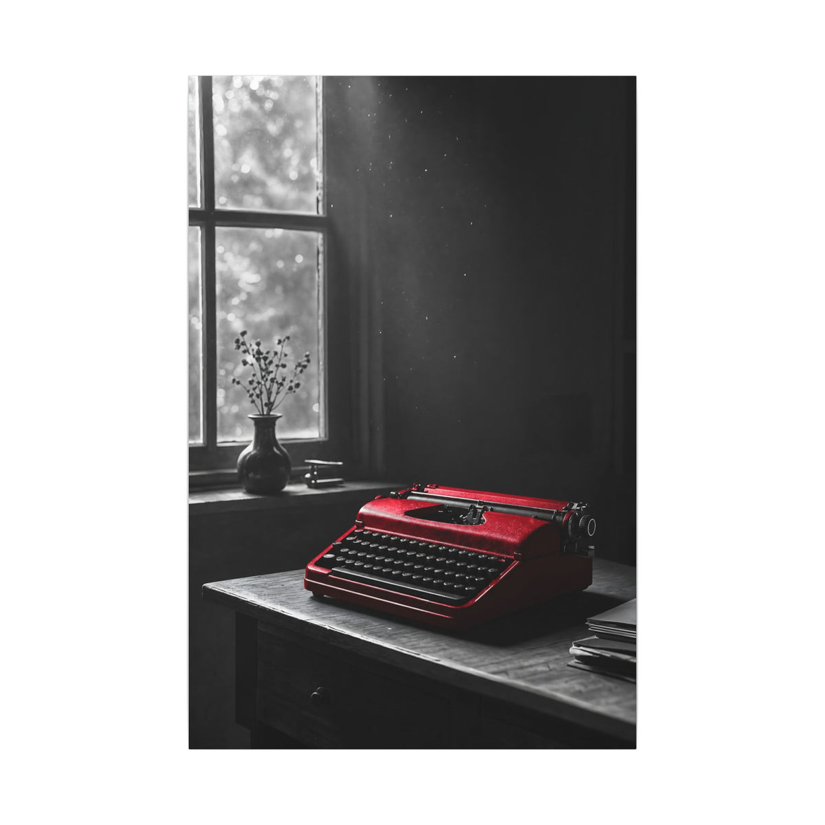 The Red Typewriter - Unique Office Wall Art | Canvas
