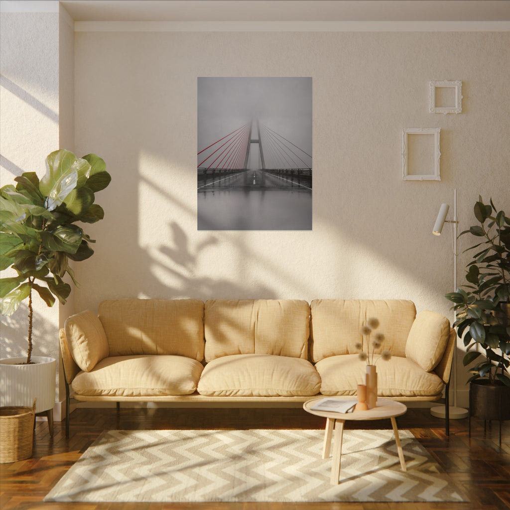 Span in Fog - Red Wall Decor | Canvas