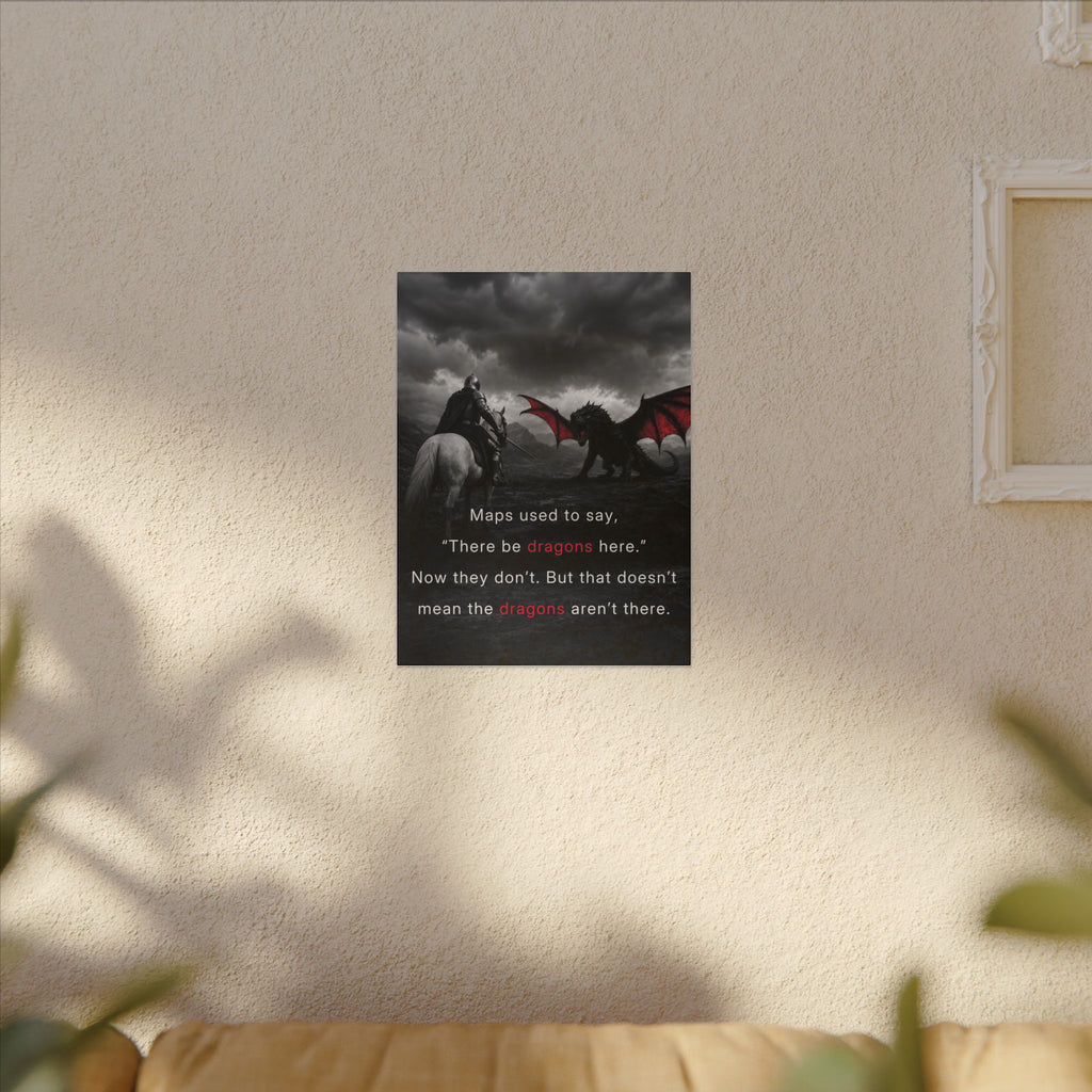 There Be Dragons - Man Cave Decor | Canvas