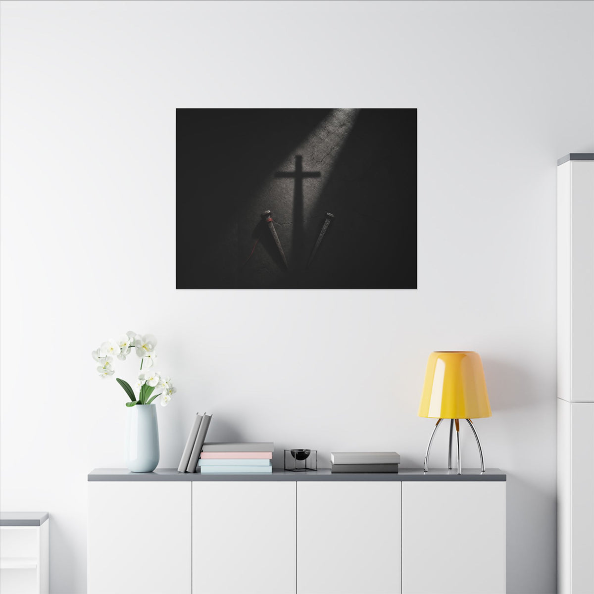 Nails and Shadow - Christian Wall Art | Canvas (Landscape)