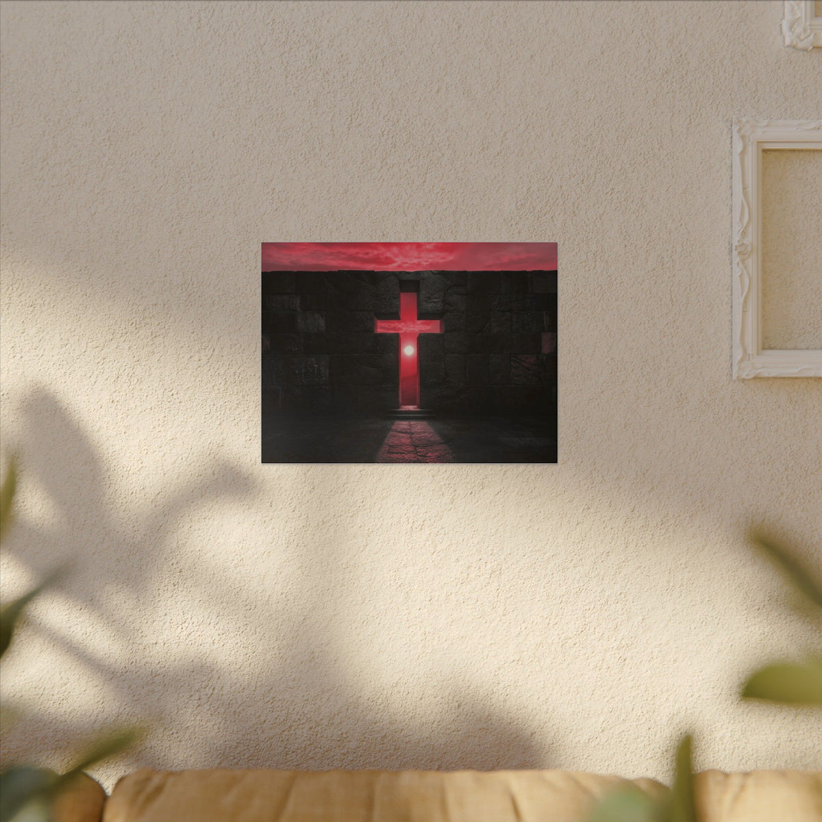 Light Through Stone - Modern Cross Wall Art | Canvas (Landscape)