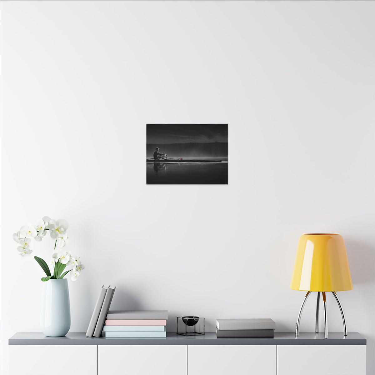 No One Rows for You - Black and White Bedroom Wall Art | Canvas (Landscape)