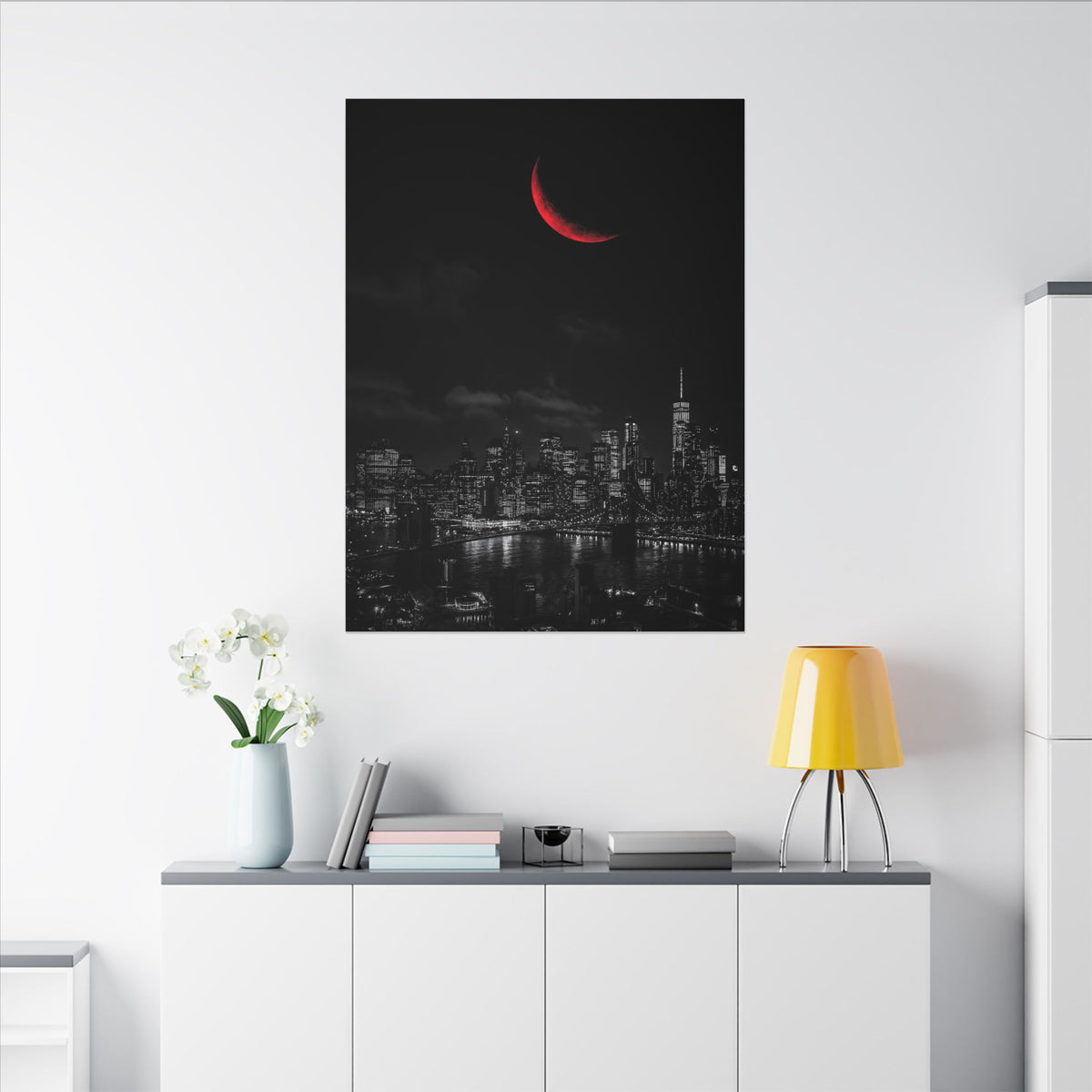 Red Crescent - Red Wall Decor | Canvas