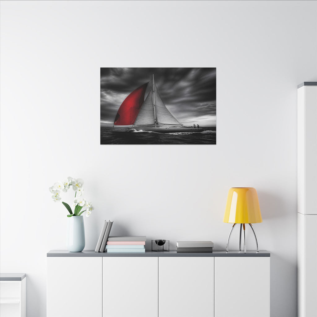 Red Sail - Large Wall Art for Bedroom | Canvas (Landscape)