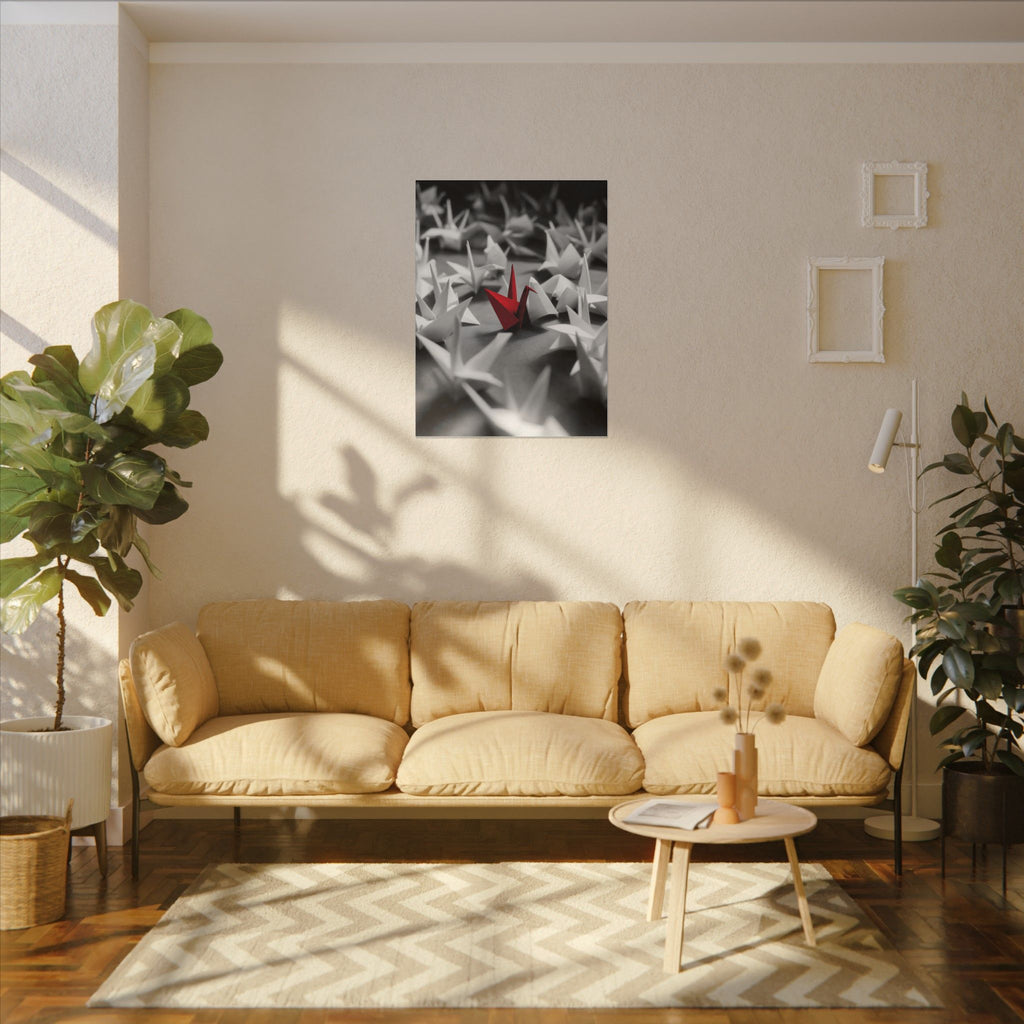 The Red Crane - Unique Wall Art For Office | Canvas