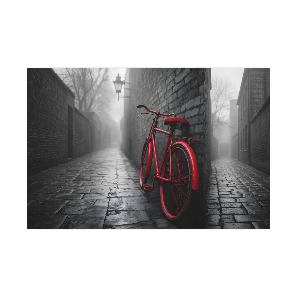 The Red Bicycle - Unique Office Wall Decor | Canvas (Landscape)
