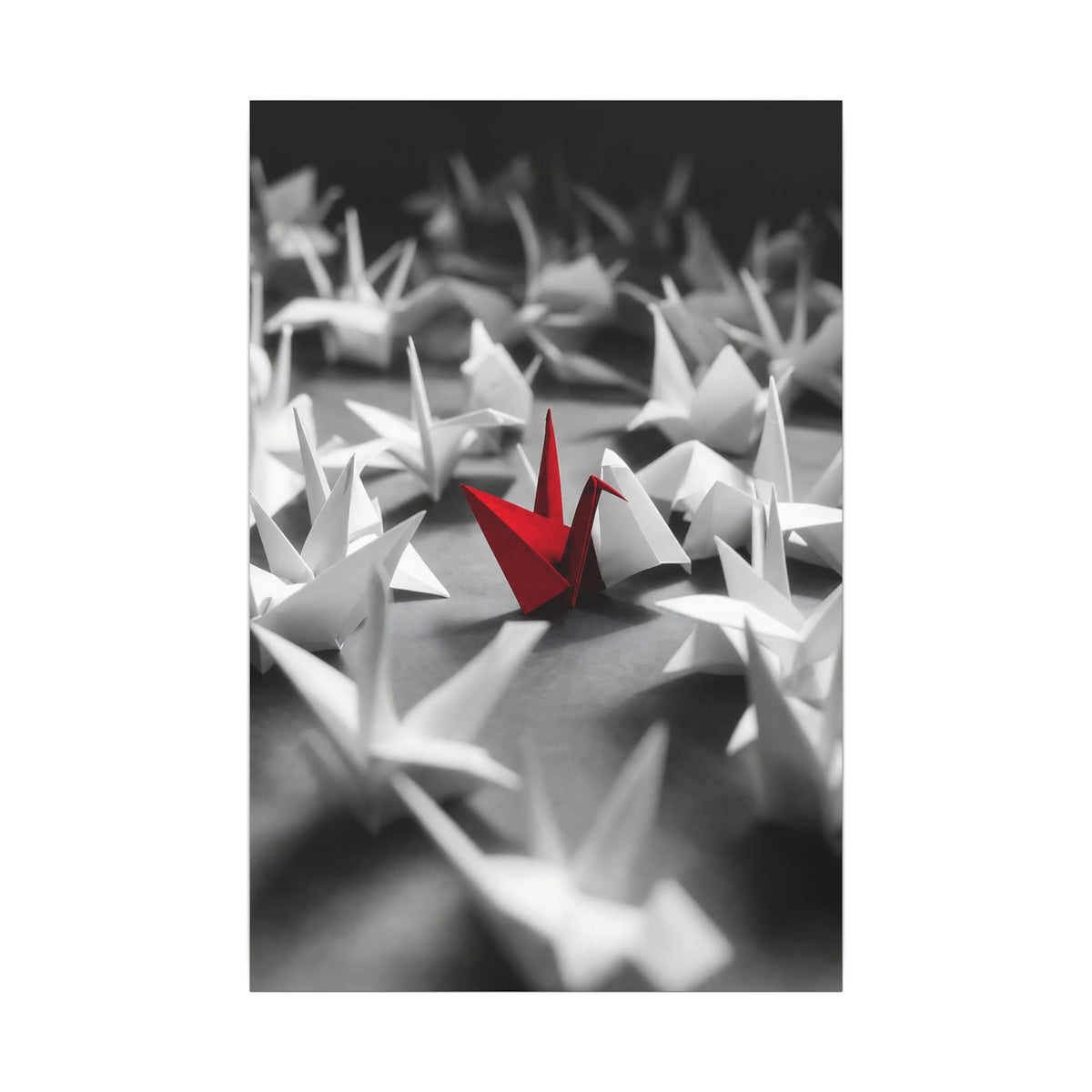 The Red Crane - Unique Wall Art For Office | Canvas