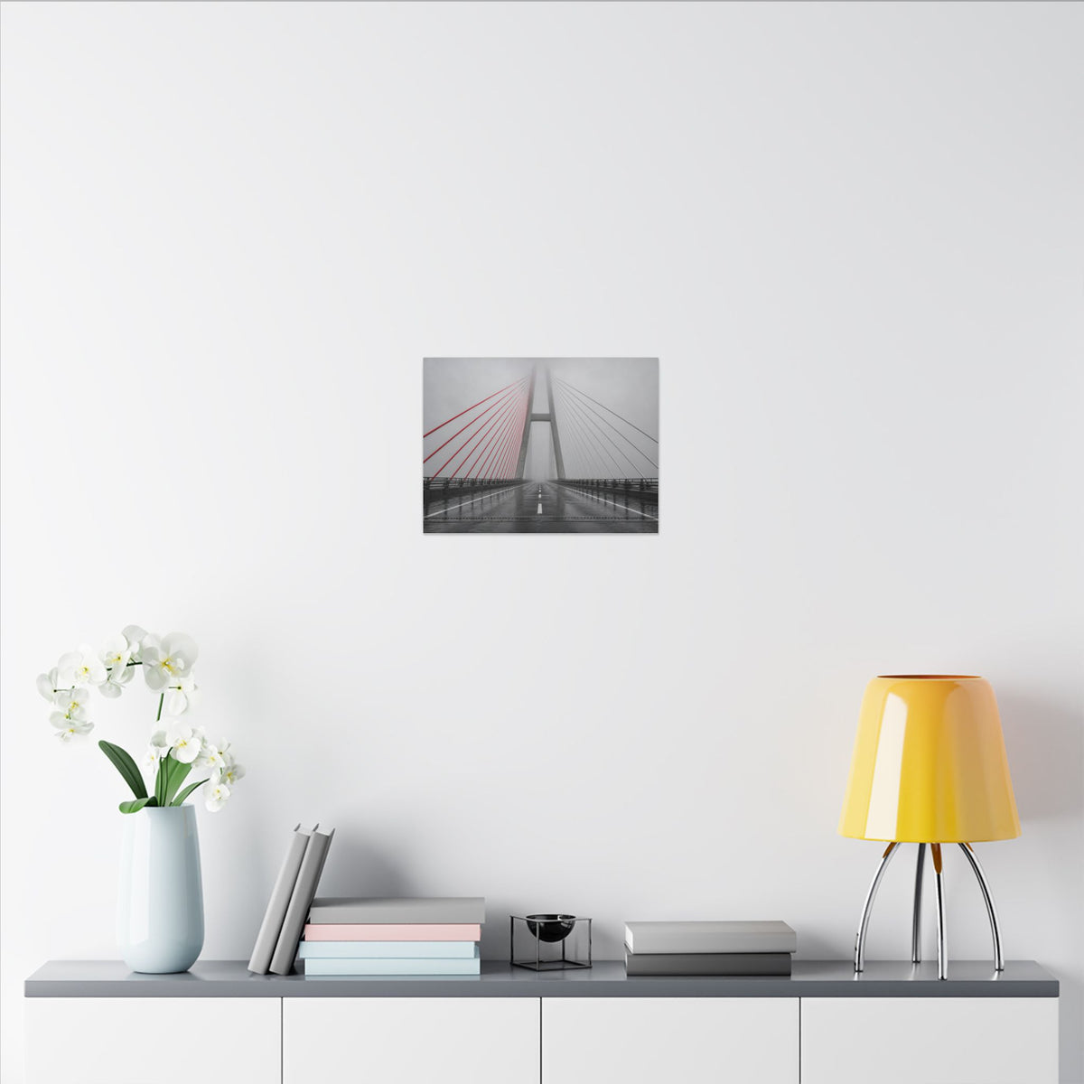 Span in Fog - Red Wall Decor | Canvas (Landscape)