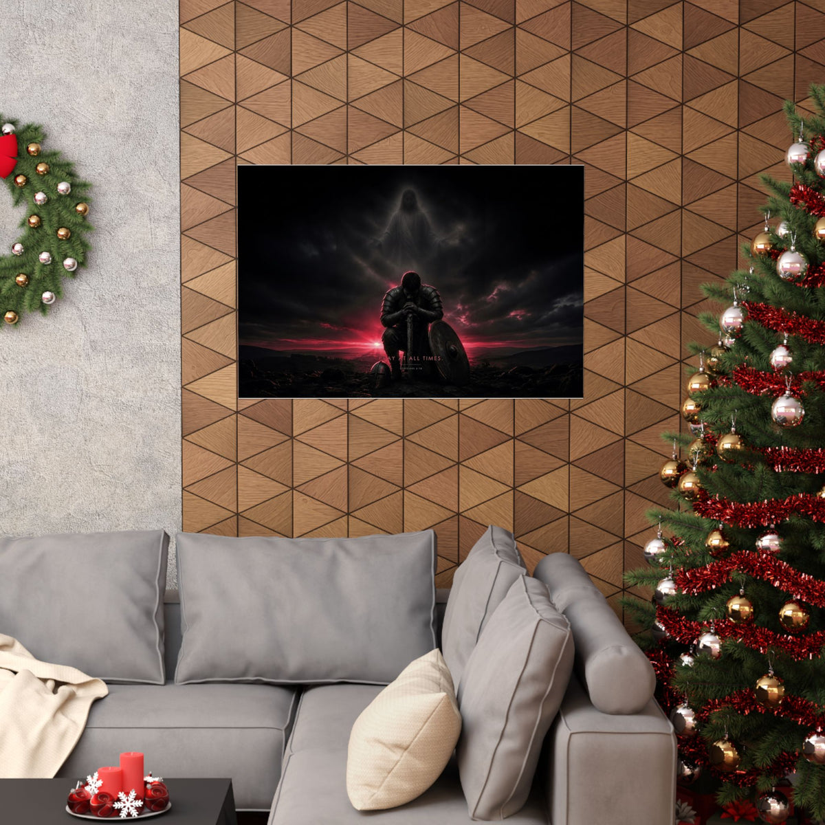Pray, Then Stand - Armor of God Wall Art | Matte Poster (Landscape)