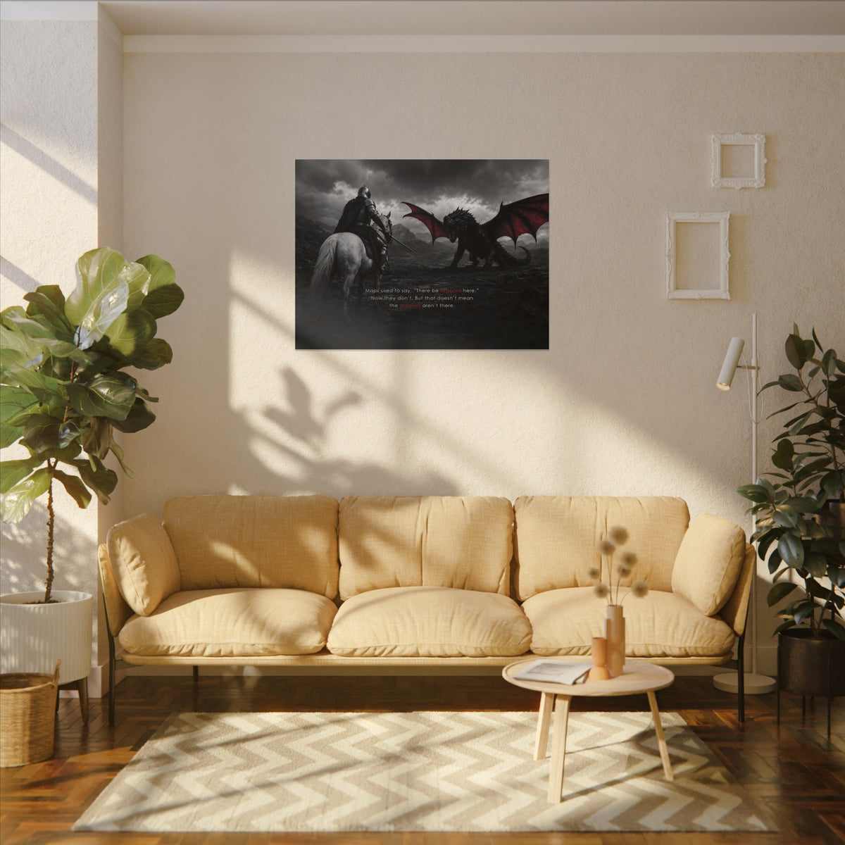 There Be Dragons - Man Cave Decor | Canvas (Landscape)