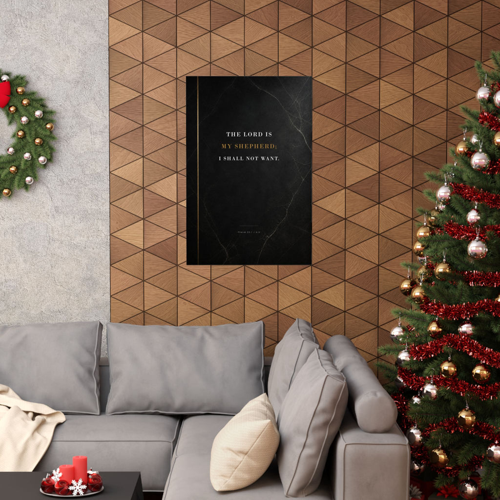 The Lord Is My Shepherd - Psalm 23 Scripture Wall Art | Matte Poster