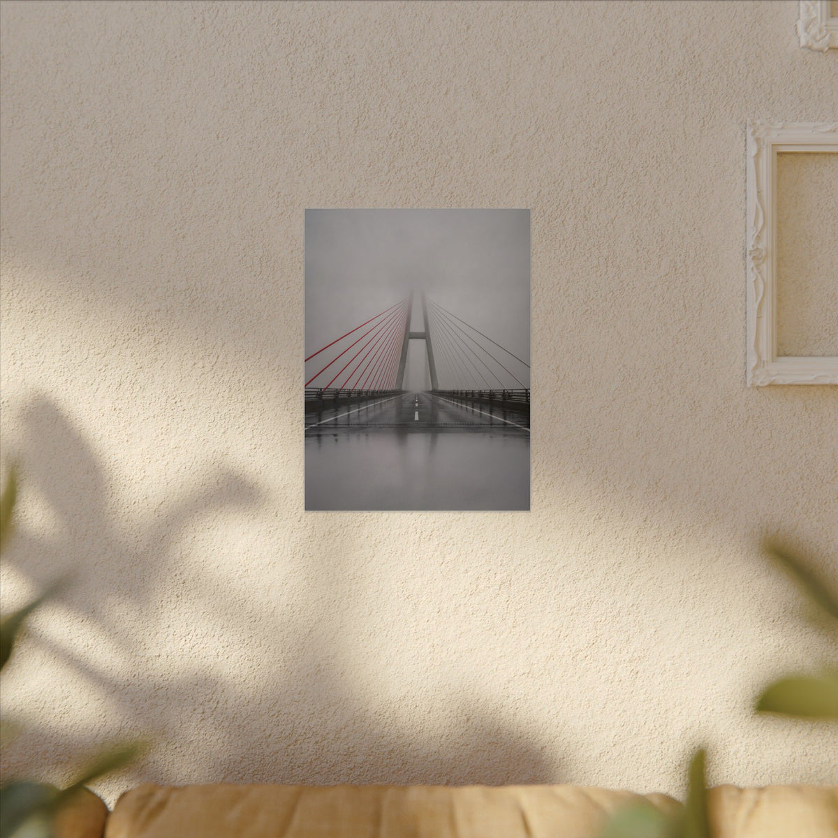 Span in Fog - Red Wall Decor | Canvas