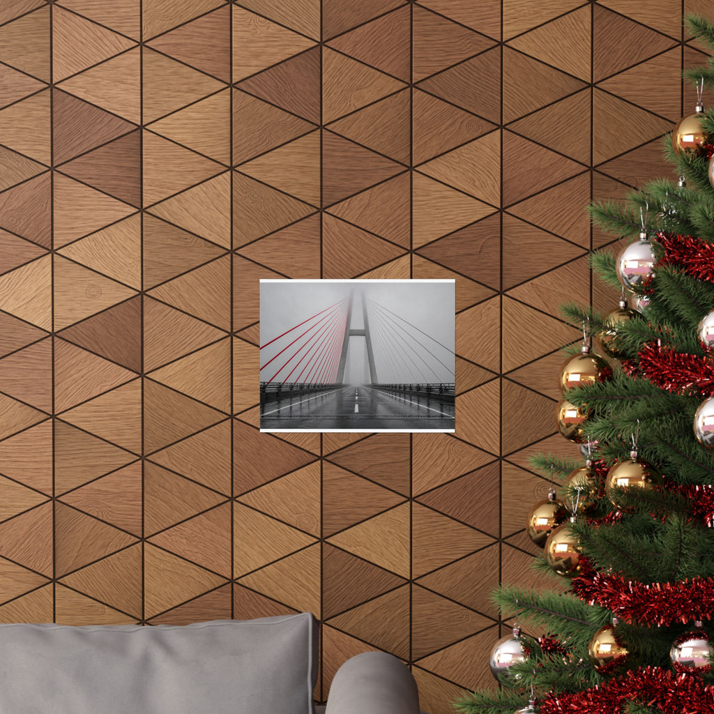 Span in Fog - Red Wall Decor | Matte Poster (Landscape)