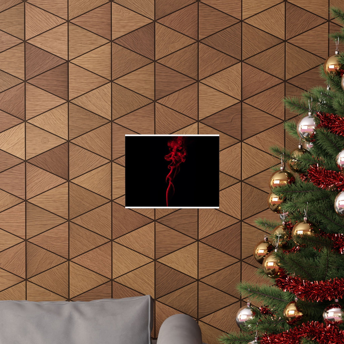 Red Smoke - Wall Art With Red Color | Matte Poster (Landscape)