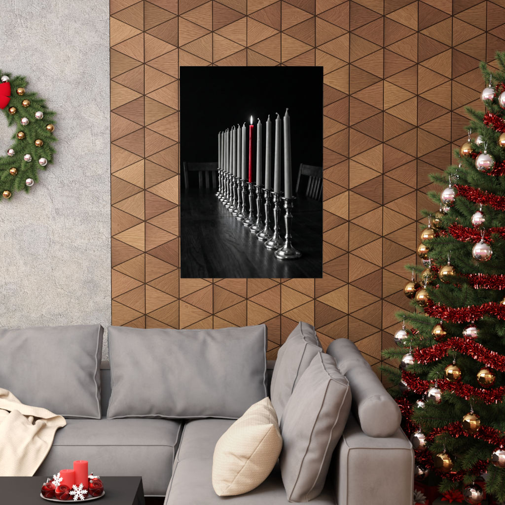 One Candle Lit - Dining Room Wall Art | Matte Poster