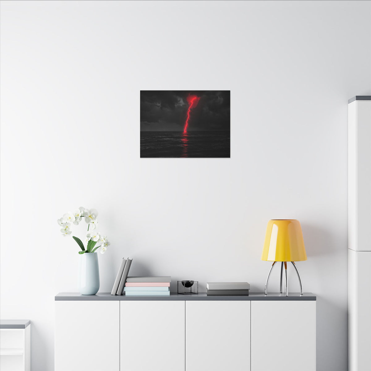 Red Strike - Red And Black Art | Canvas (Landscape)