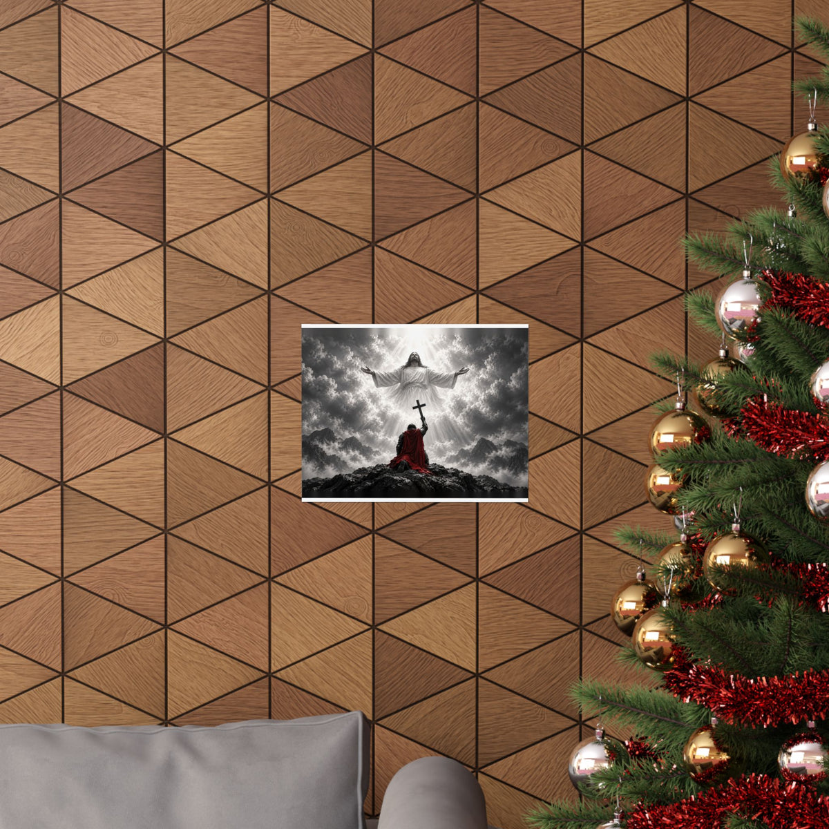 Jesus and the Warrior - Christian Wall Art | Matte Poster (Landscape)
