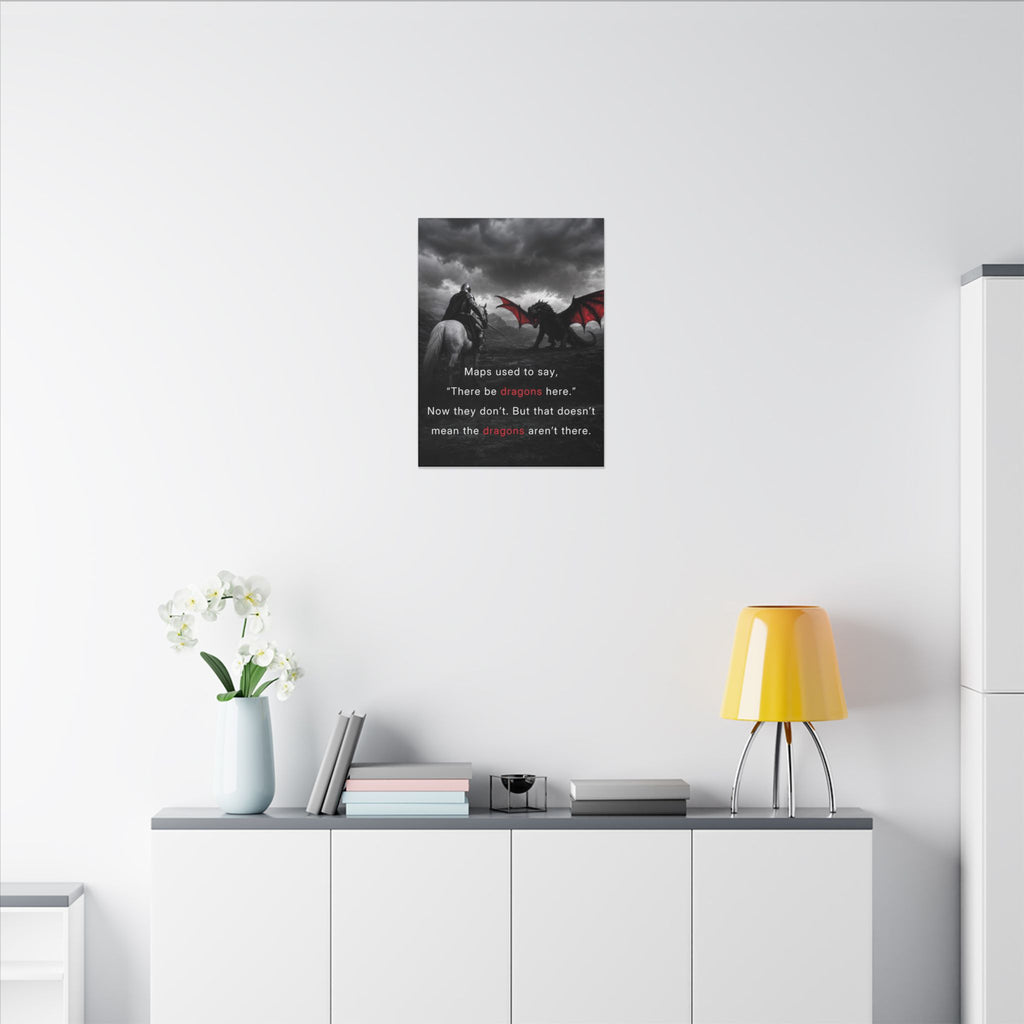 There Be Dragons - Man Cave Decor | Canvas