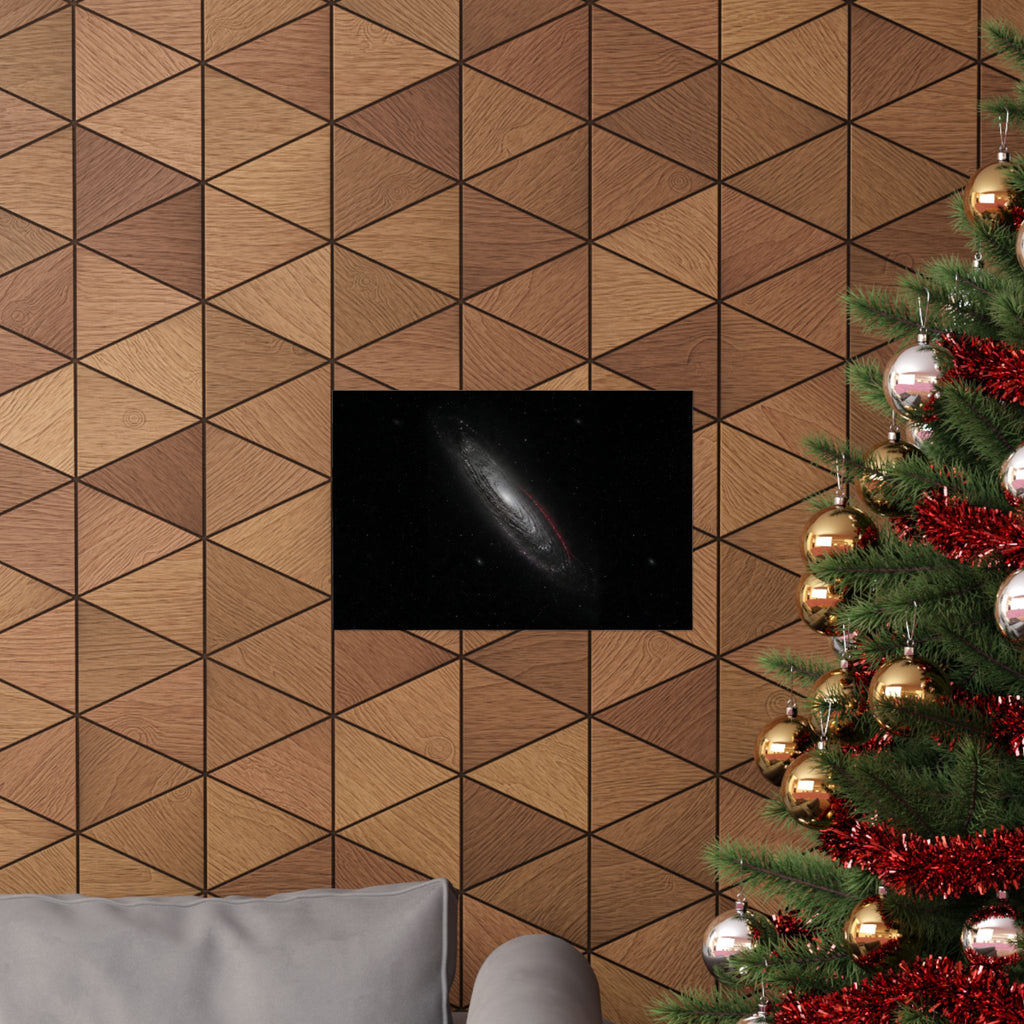 Crimson Orbit - Space Wall Art | Matte Poster (Landscape)