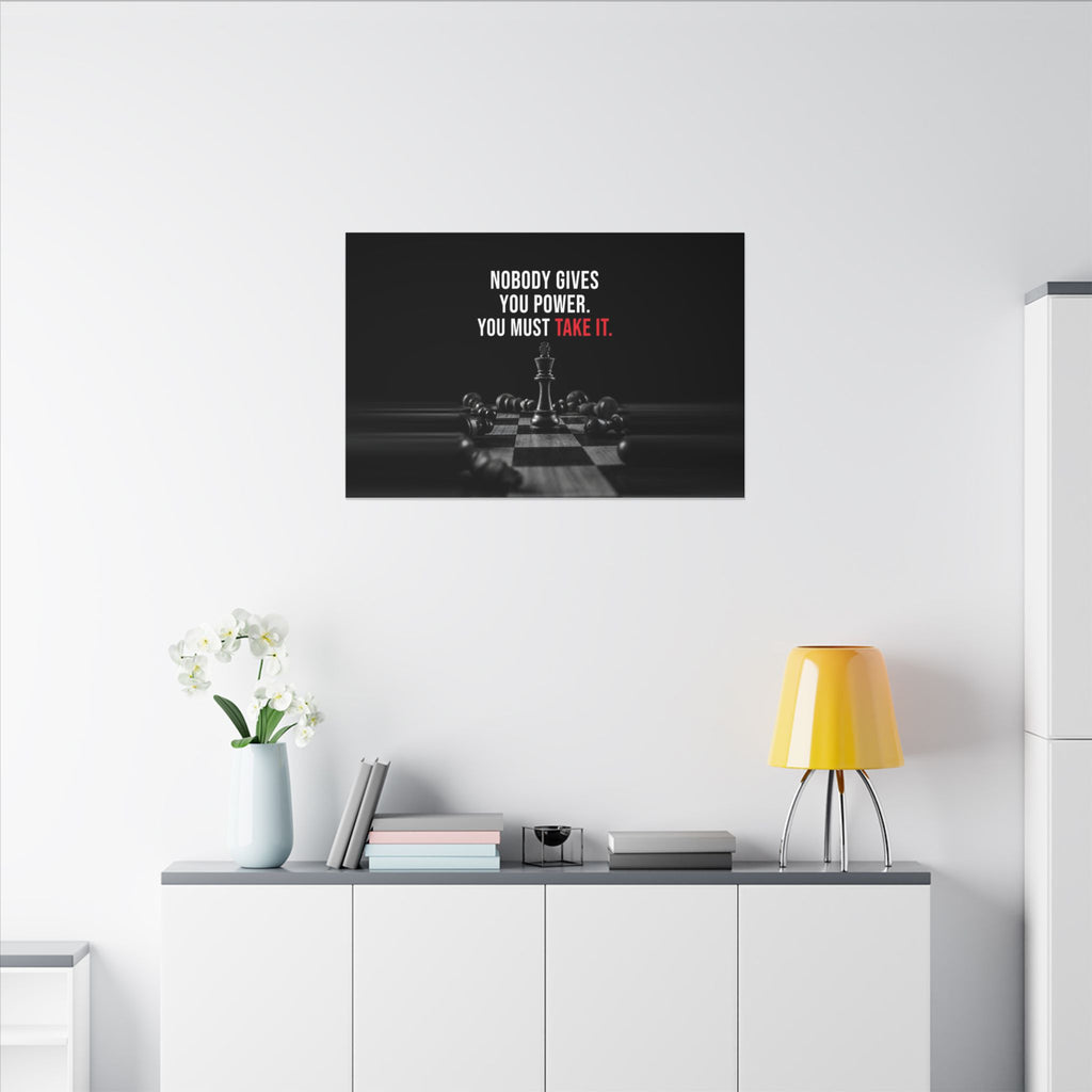 Nobody Gives You Power - Chess Wall Art | Canvas (Landscape)