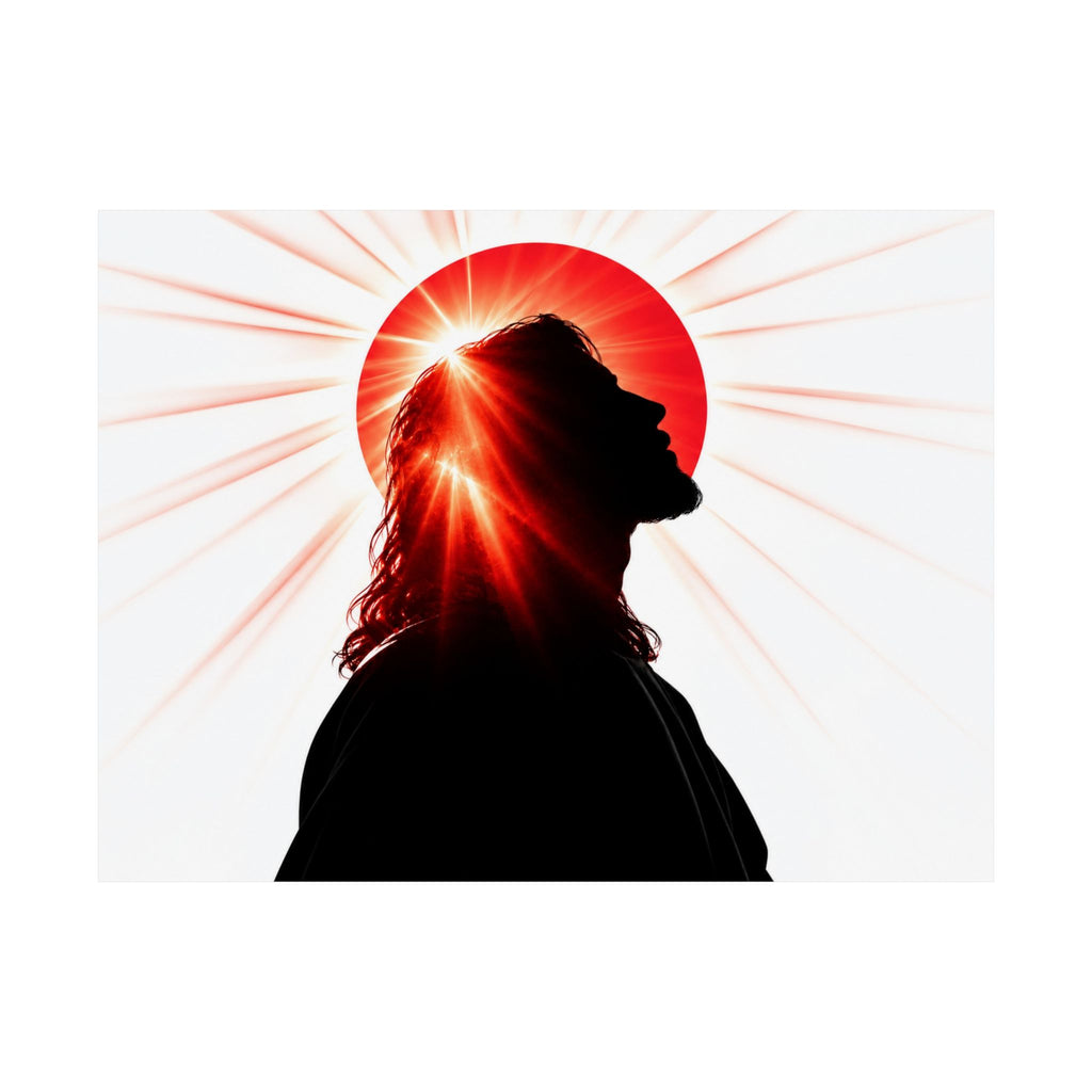 Jesus Silhouette - Christian Wall Art | Matte Poster (Landscape)