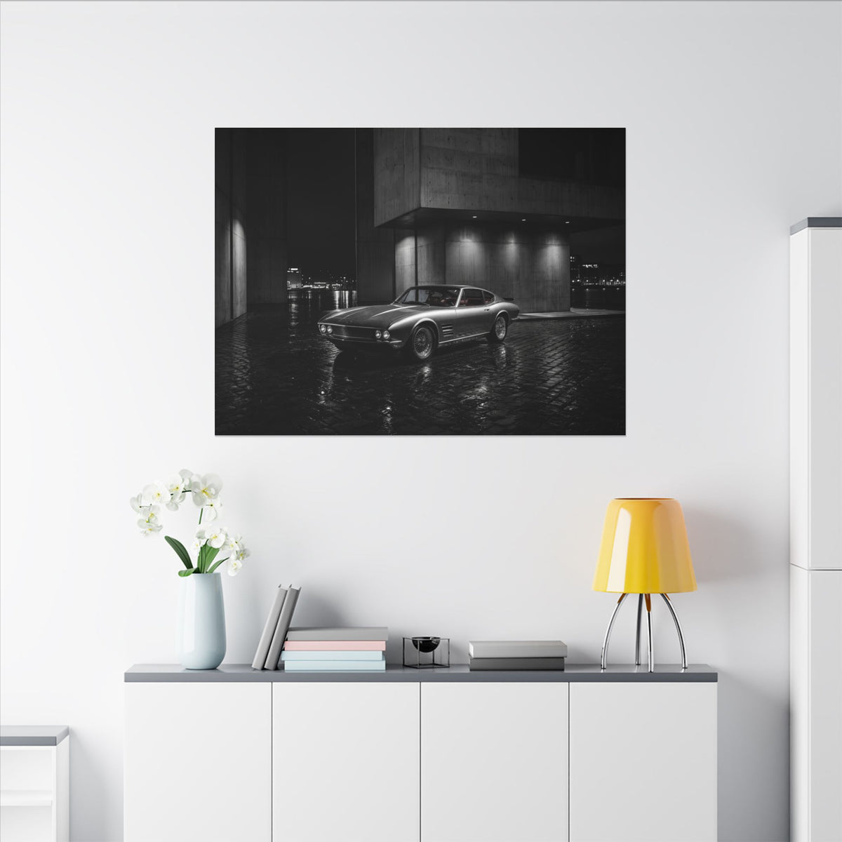 Midnight Grand Tourer - Vintage Car Wall Art | Canvas (Landscape)
