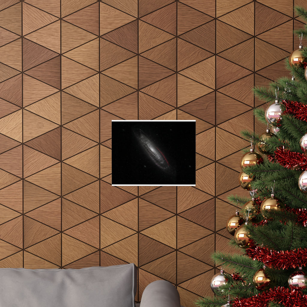 Crimson Orbit - Space Wall Art | Matte Poster (Landscape)