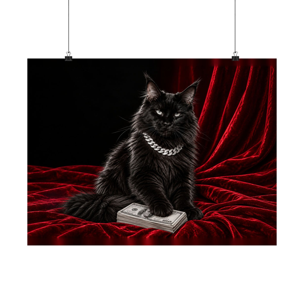Cat Cash - Meme Wall Art | Matte Poster (Landscape)