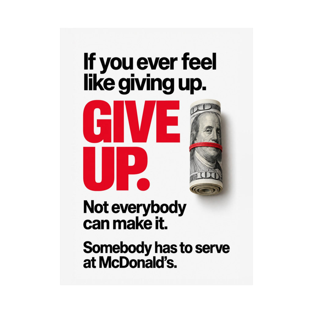 Give Up - Meme Wall Art | Matte Poster