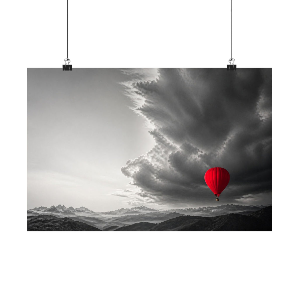 Red Balloon - Over the Bed Wall Art | Matte Poster (Landscape)