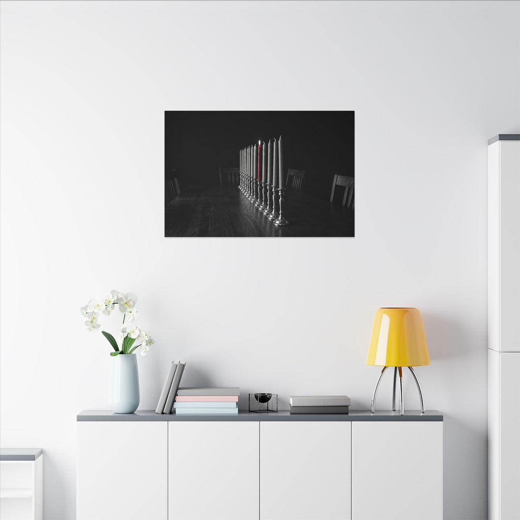 One Candle Lit - Dining Room Wall Art | Canvas (Landscape)