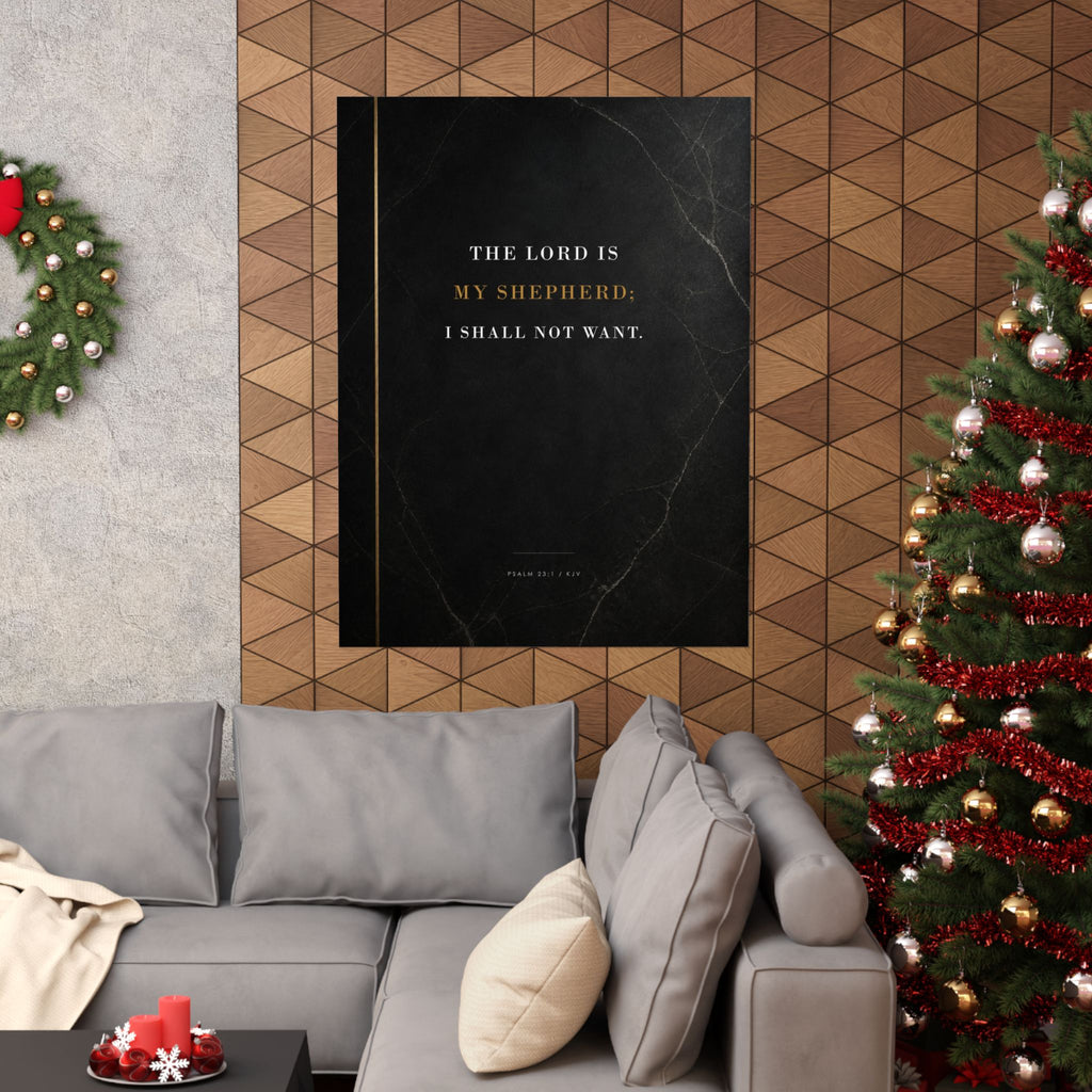The Lord Is My Shepherd - Psalm 23 Scripture Wall Art | Matte Poster