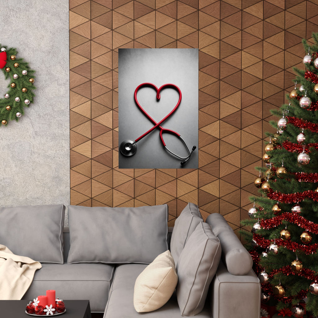 The Stethoscope Heart - Doctor's Office Wall Art | Matte Poster