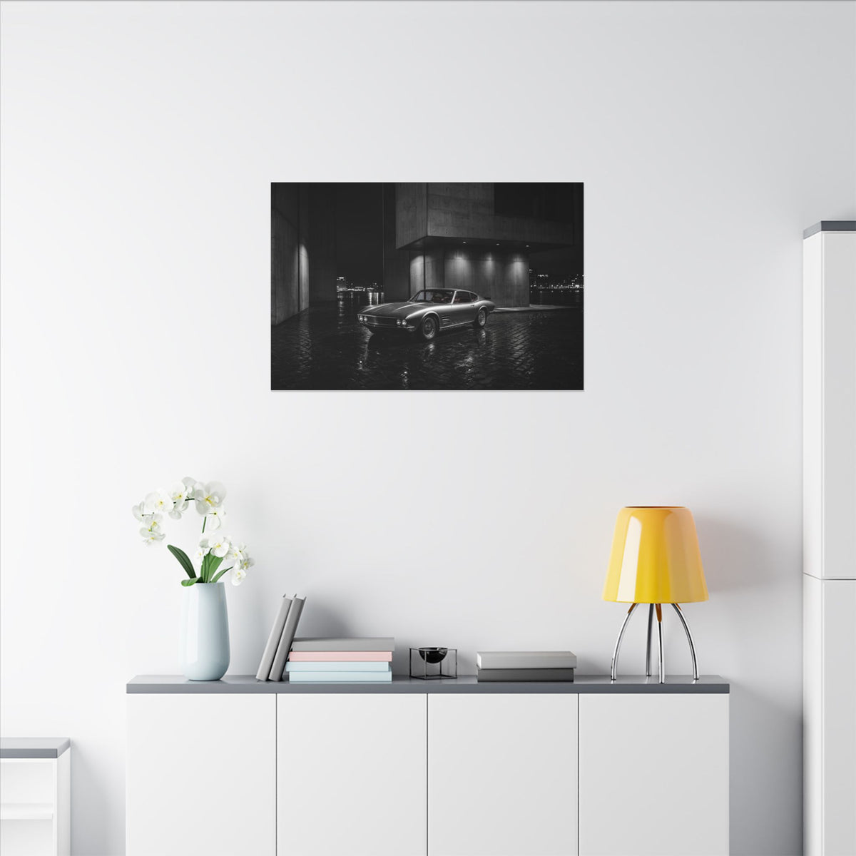 Midnight Grand Tourer - Vintage Car Wall Art | Canvas (Landscape)