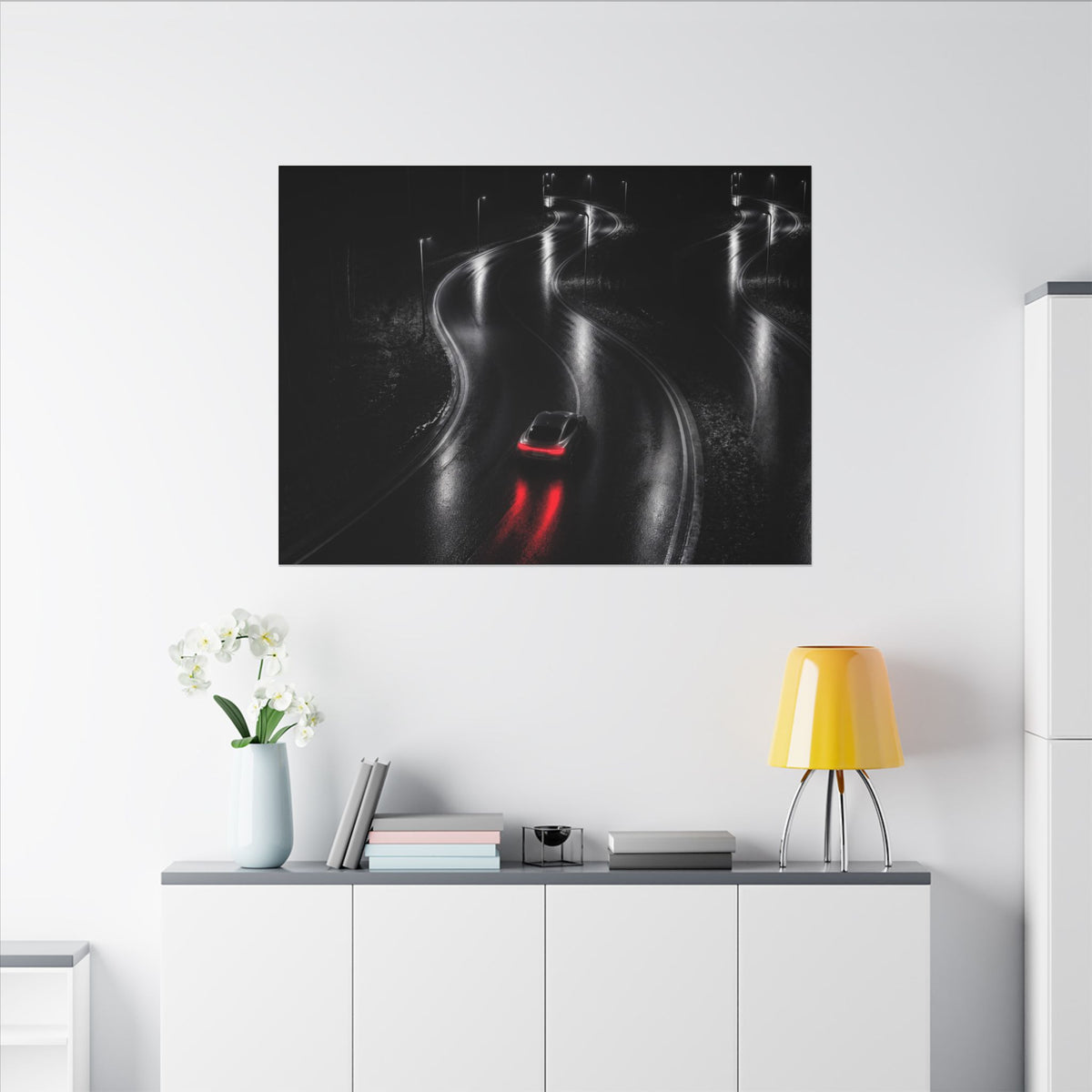 The Racing Line - Night Driving Wall Art | Canvas (Landscape)